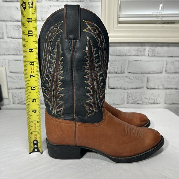 Tony Lama Leather brown & black western workwear cowboy bootswomen’s size 7 - Picture 9 of 12